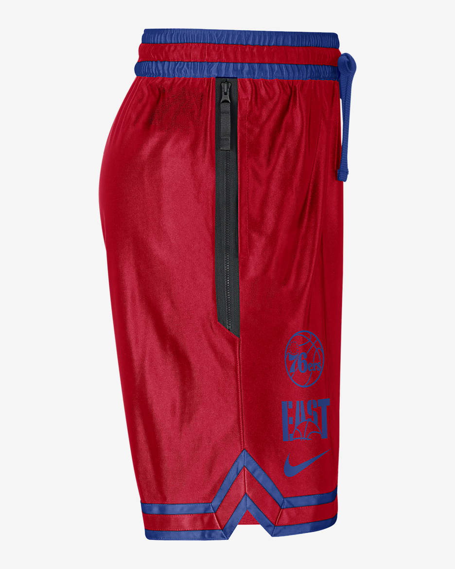 Philadelphia 76ers Courtside Men s Nike Dri FIT NBA Graphic Shorts. Nike